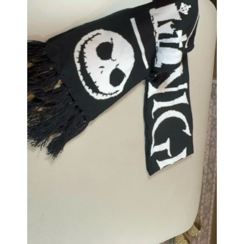 Nightmare Before Christmas Jack Skellington Zero Graveyard Scene Fringe Scarf